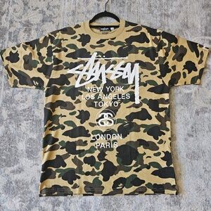 A Bathing Ape/Stussy Camo T-shirt Size Large